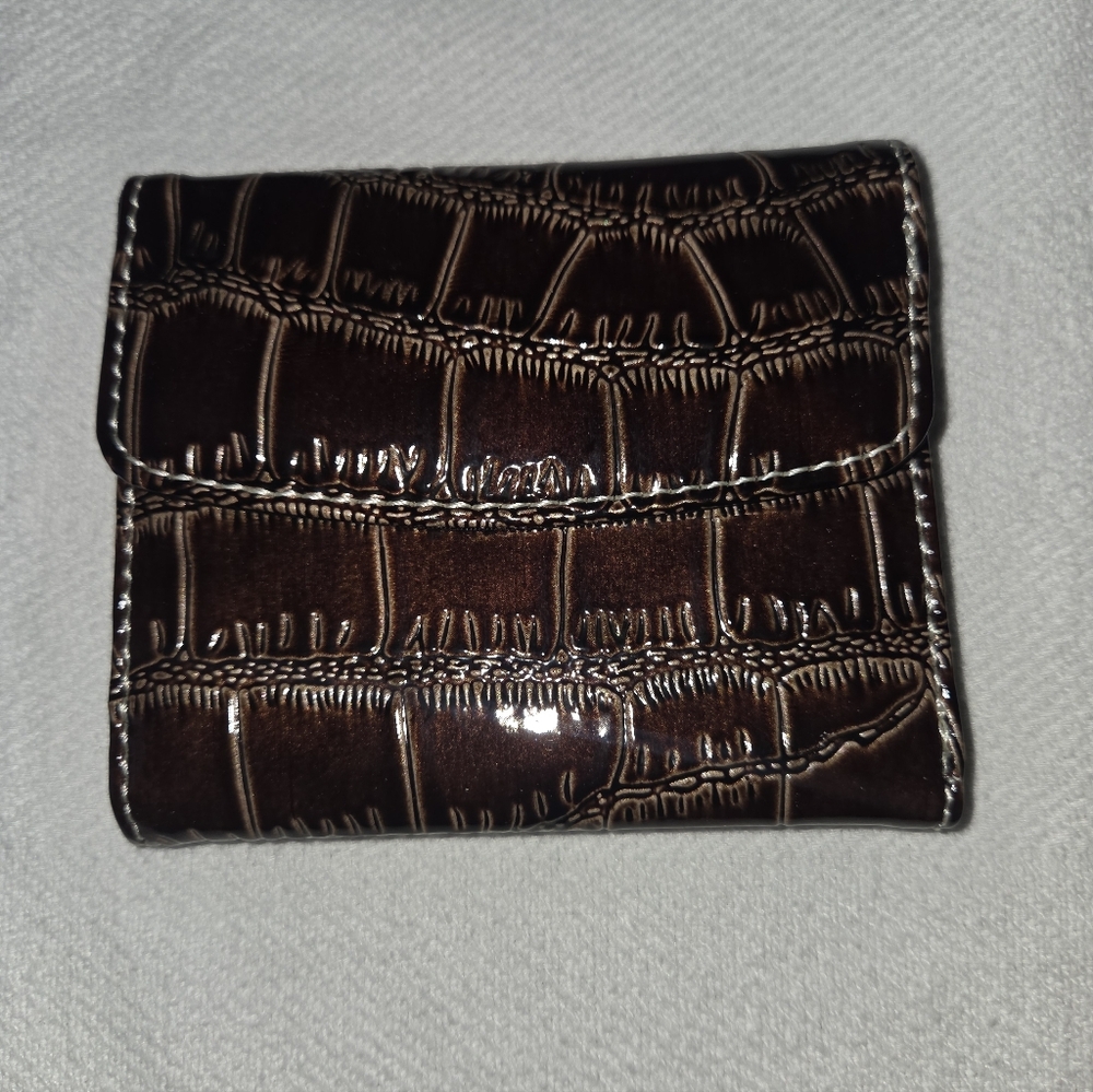 Small Brown Crocodile Embossed Wallet